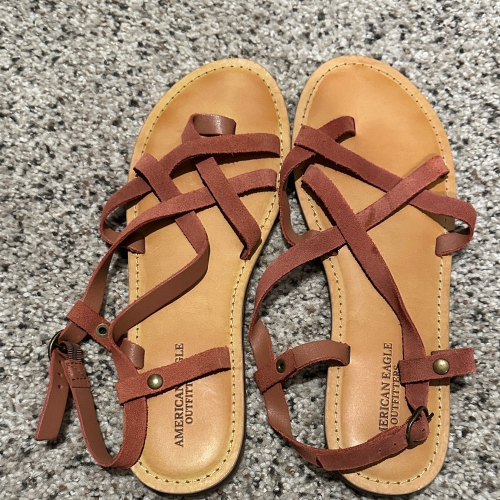 American Eagle Outfitters Tan Strappy Sandals